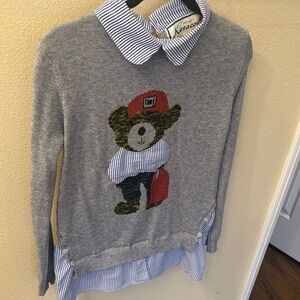Women’s Gray Bear Intarsia Sweater